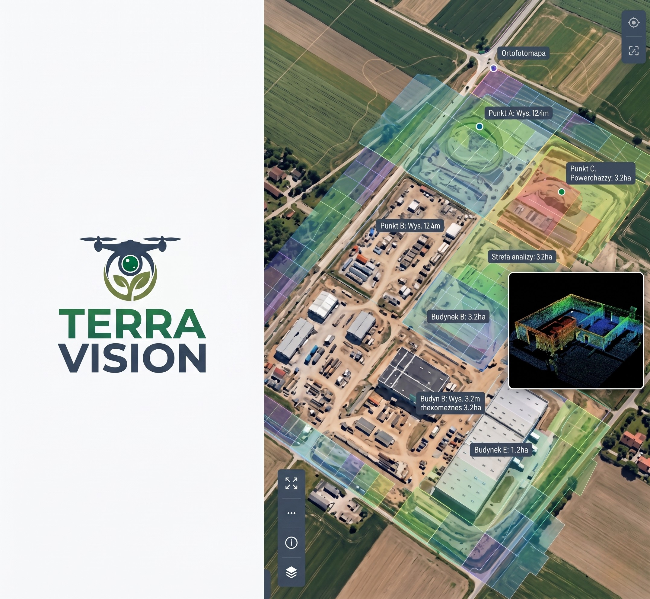 Dron Terra Vision podczas pracy w terenie